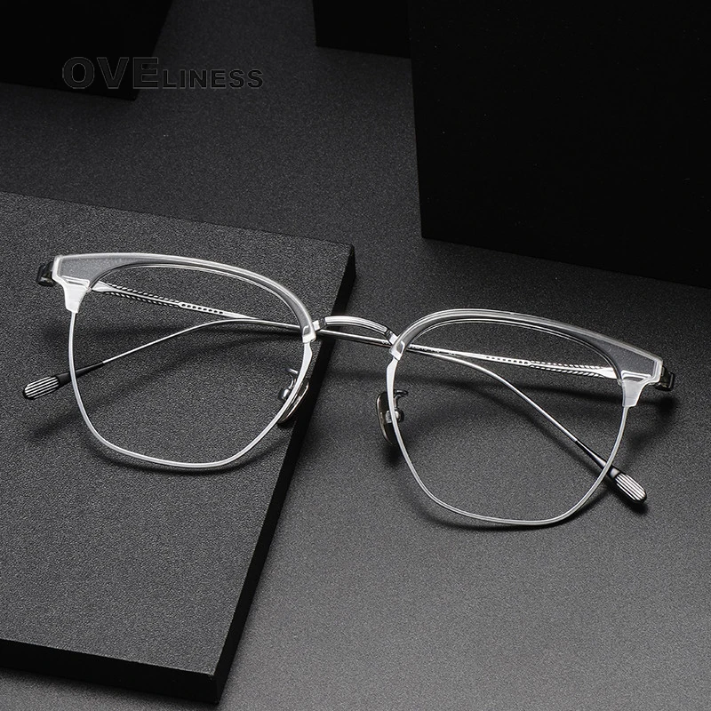 

Acetate Titanium Glasses Frame Women New Vintage Round Prescription Eyeglasses frames for Men Myopia Optical Spectacles Eyewear