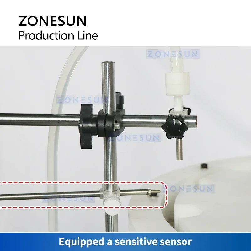 ZONESUN ZS-AFCL1 Automatic Magnetic Pump Filling Line Round Bottle Filling Capping Labeling Packing Machine Eyedrops Bottle