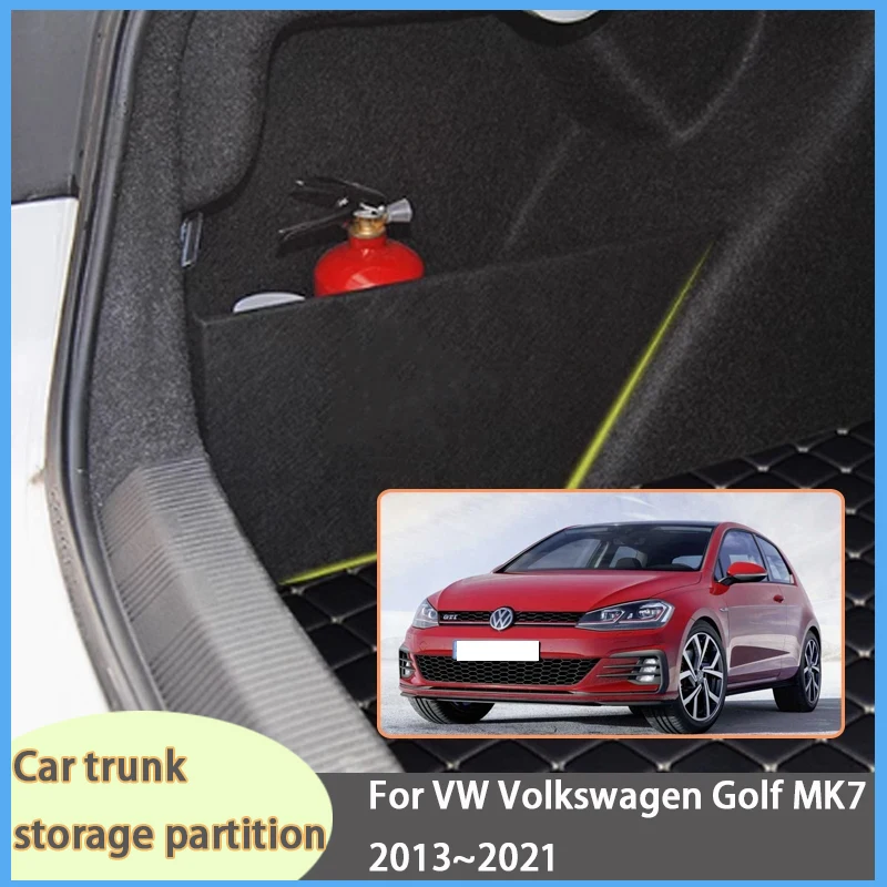 

For VW Volkswagen Golf MK7 2013~2021 2020 Car Organizer Trunk Side Partition Trunk Interior Storage Box Parts