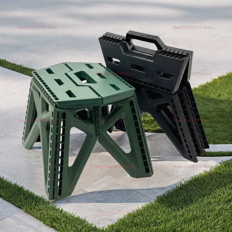 Nuevo Taburete plegable portátil para niños y adultos, silla de montar de plástico grueso para niños, taburete plegable móvil para coche al aire libre
