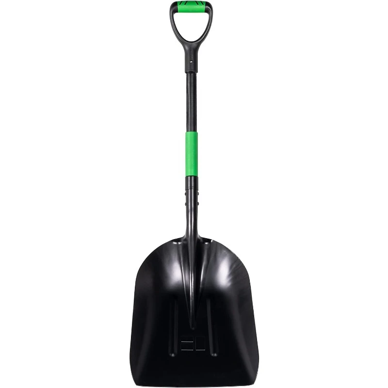 Scoop Shovel with Lightweight Aluminum Head Construction, Ergonomic No-Slip H-Grip, D Handle, and Fiberglass Core for Moving