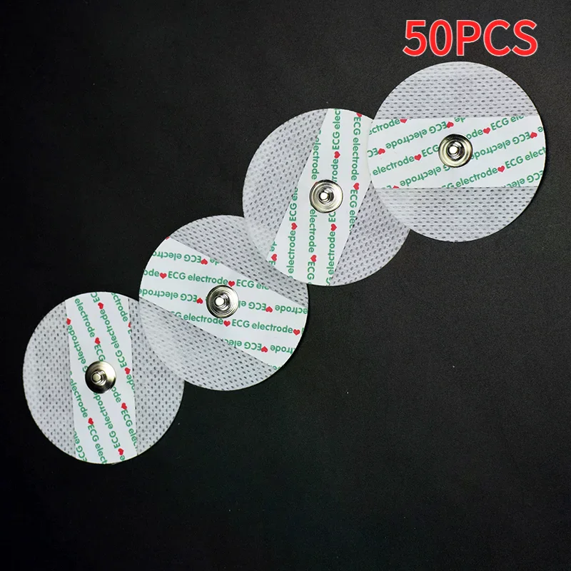 50pcs Non-woven ECG Electrode Pads ECG Electrodes  Disposable Electrode Patch EKG Accessories