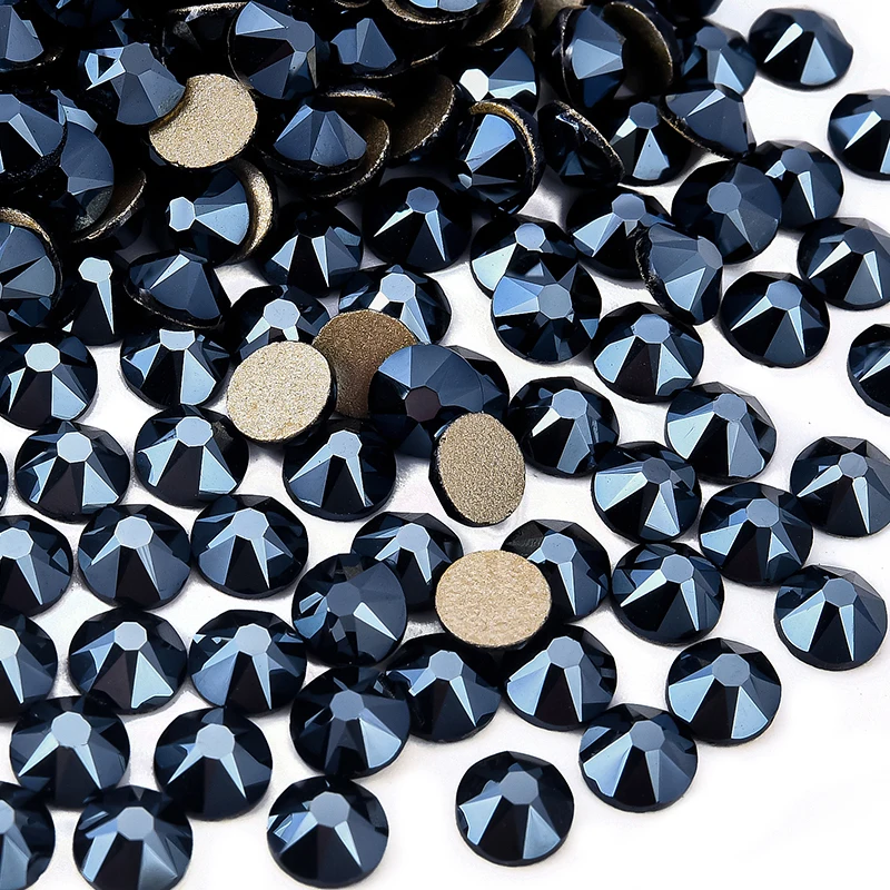BOBOHOO 2088 Nicht-Heißfix Schwarze und Weiße Glasrhinestones Kristall Flachboden 8 Große 8 Kleine 16-Schliff Strass für Nägel, Kleidung, Schuhe, Taschen – Detail 15