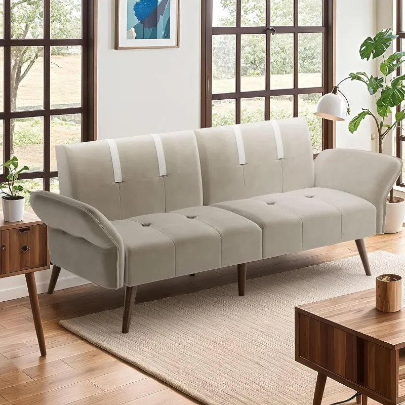 

ZHENXIANG Futon Sofa Bed Modern Folding Sleeper Couch Bed for Living Room,Velvet Loveseat Sofa Couch Sofa cama for Apartments