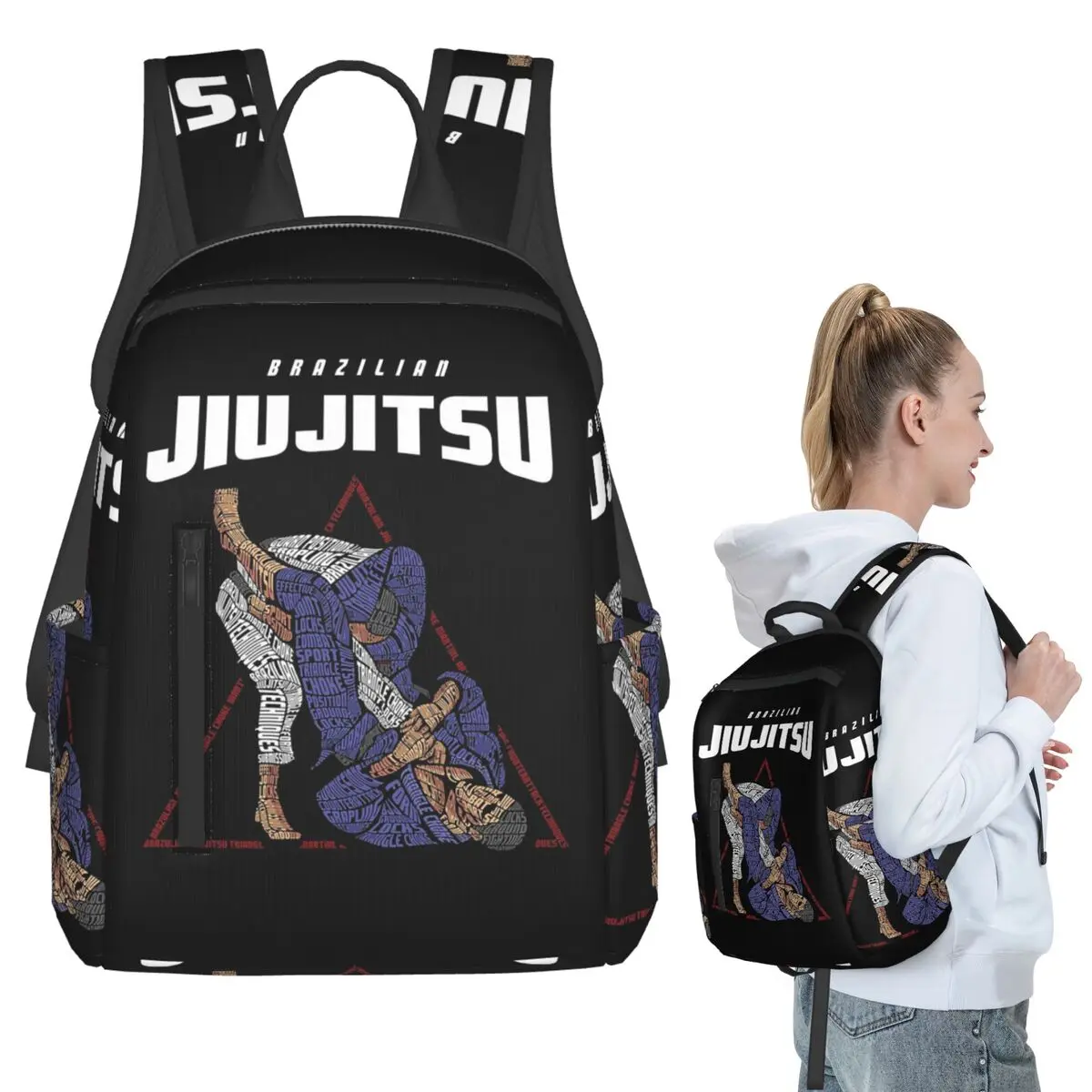 

Authentic Brazilian Jiu Jitsu Backpack Student BookBag Kids School Bag Computer Shoulder Bags Boys Girls