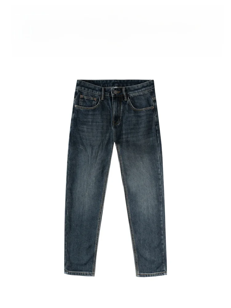 

BAIRBAOLIY Men's Thiened Warm Denim Jeans Autumn Winter New Sle Cone ape Retro Waed Versatile Long Pants Low Waist