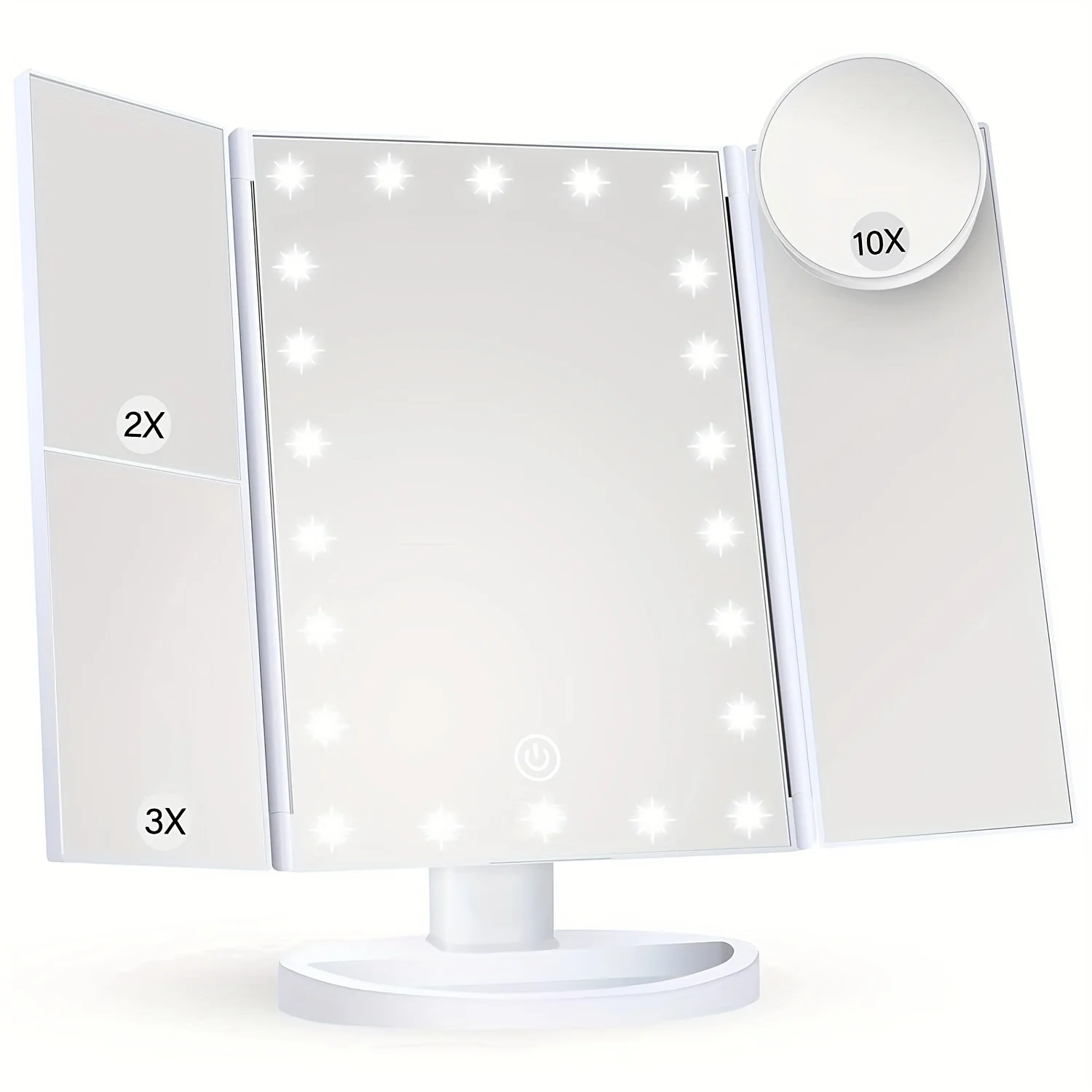 

2X-10X Magnification Makeup Mirror with LED Lights & 180° Adjustable Bracket - Perfect for Holiday Gifts! Christmas Decorations
