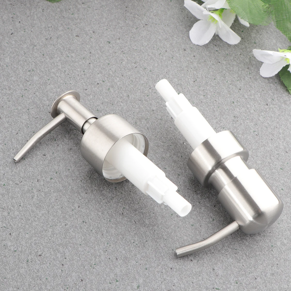 

2Pcs Premium Stainless Steel Lotion Dispenser Pump Easy Control for Viscous Products Liquid Soap Lotion Home Kitchen Use