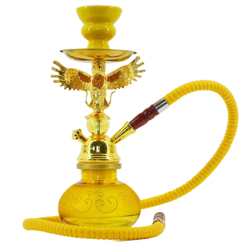 Arab Glass Eagle Shisha Hookah Set With Hookah Hose Ceramic Bowl Cachimba Nargile Sheesha Narguile Chicha Hookah Water Pipe