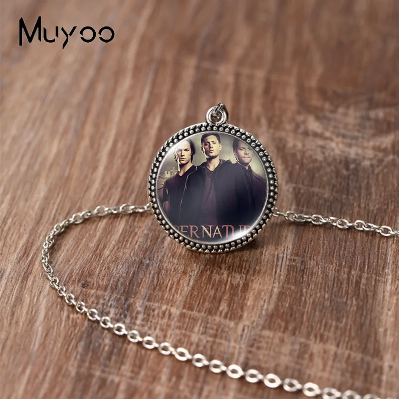 2023 New Arrival Fashion Supernatural Dean Sam Winchester Glass Dome Round Antique Pendant Handmade Jewelry Vintage Necklaces