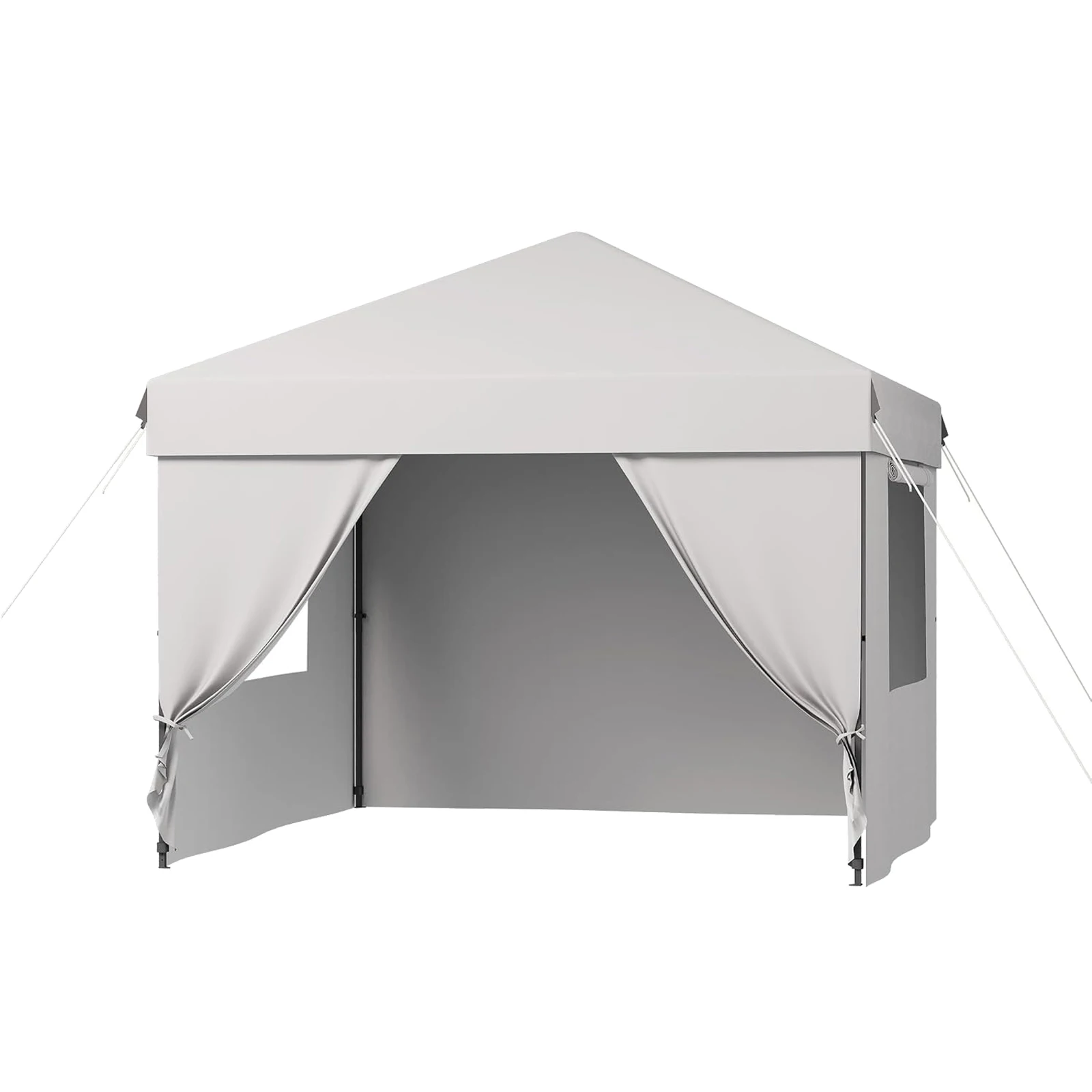 10'x10' Pop Up Canopy Tent with 4Pcs Sidewalls, Portable Instant Commercial Canopy with 4 Stakes, 4 Ropes, 4 Sandbags for Farmers' Market, Patio, Outdoor, Camping