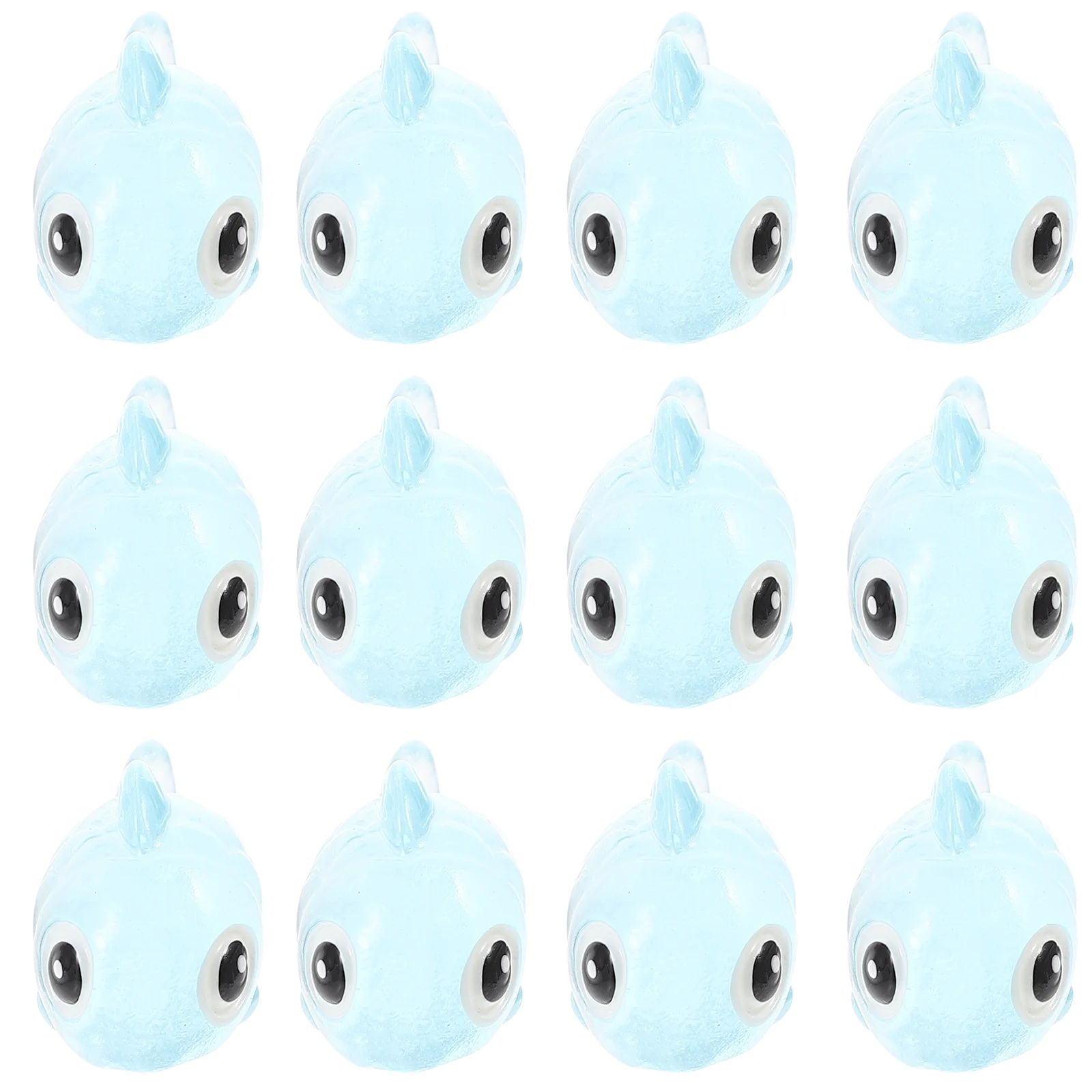 12pcs Luminous Miniature Fish Resin For Succulent Garden Micro Landscape Tiny Artificial Fish Ornament Craft Home Decor