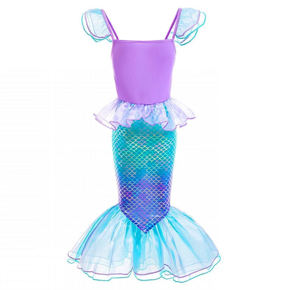 นางเงือกเด็ก Fishtail กระโปรง Ariel คอสเพลย์ชุดเจ้าหญิงสาวฮาโลวีน Carnival Party เครื่องแต่งกายของขวัญวันเกิดเทศกาลชุด