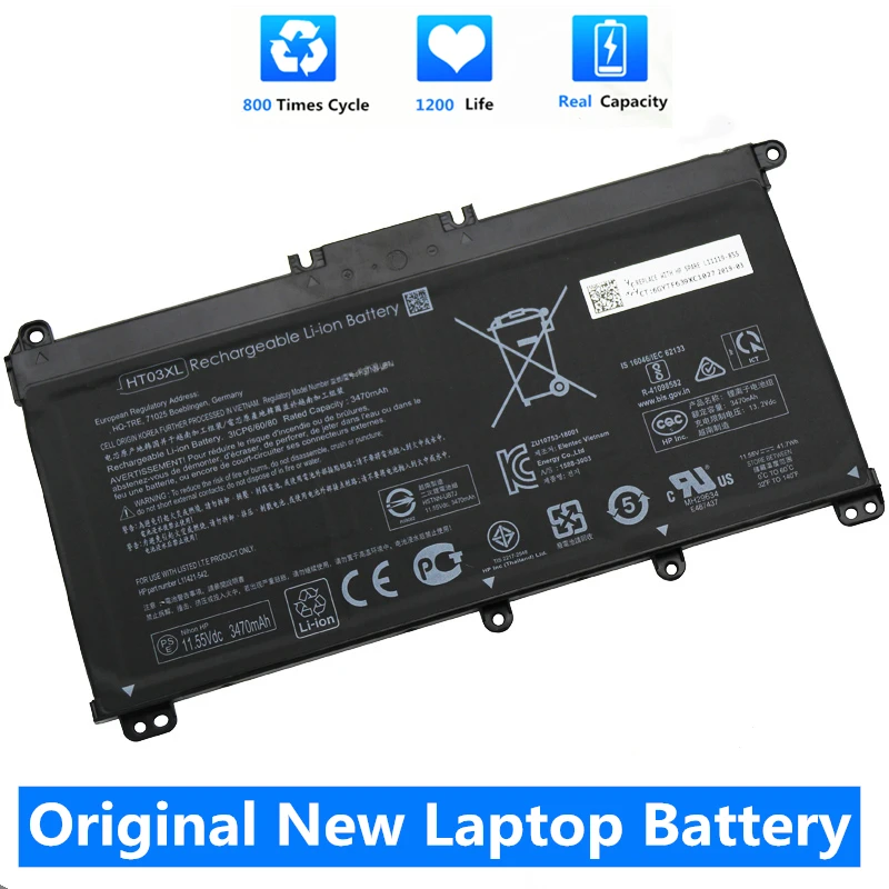 

CSMHY New 11.55V New HT03XL Laptop Battery For HP Pavilion 14-CE0025TU 14-CE0034TX 15-CS0037T 250 255 G7 HSTNN-LB8L/LB8M/DB8R