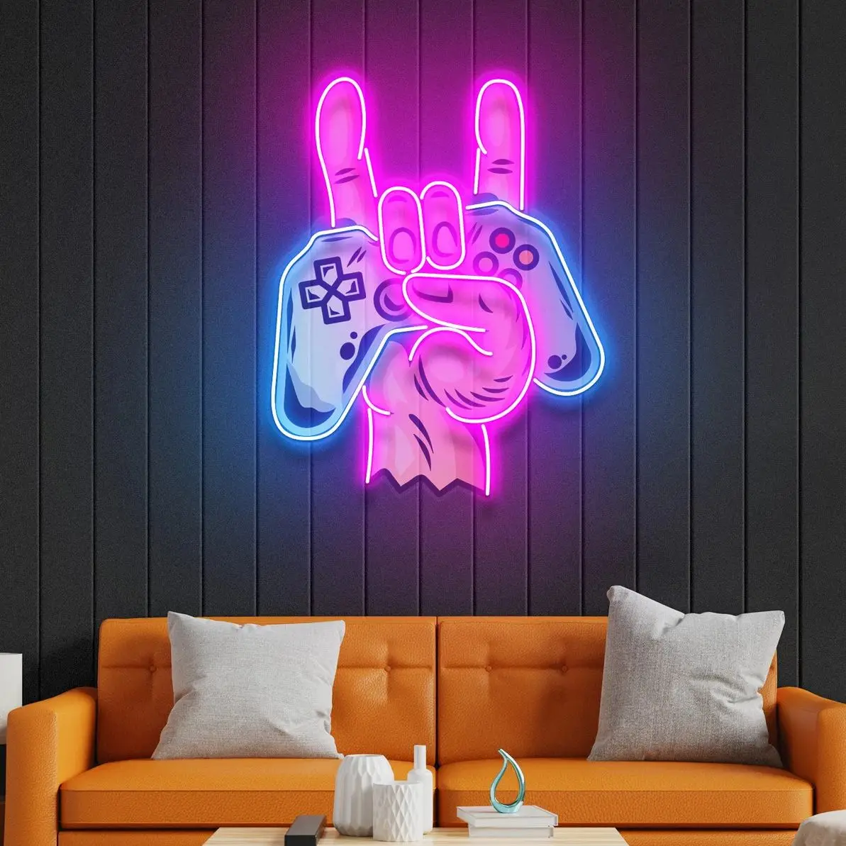 Neon Sign, Custom Neon Sign ArtWorks Game Hand, Neon Sign Custom, Neon Sign Art, Neon Light, Neon Sign Wall Decor, Wall Art