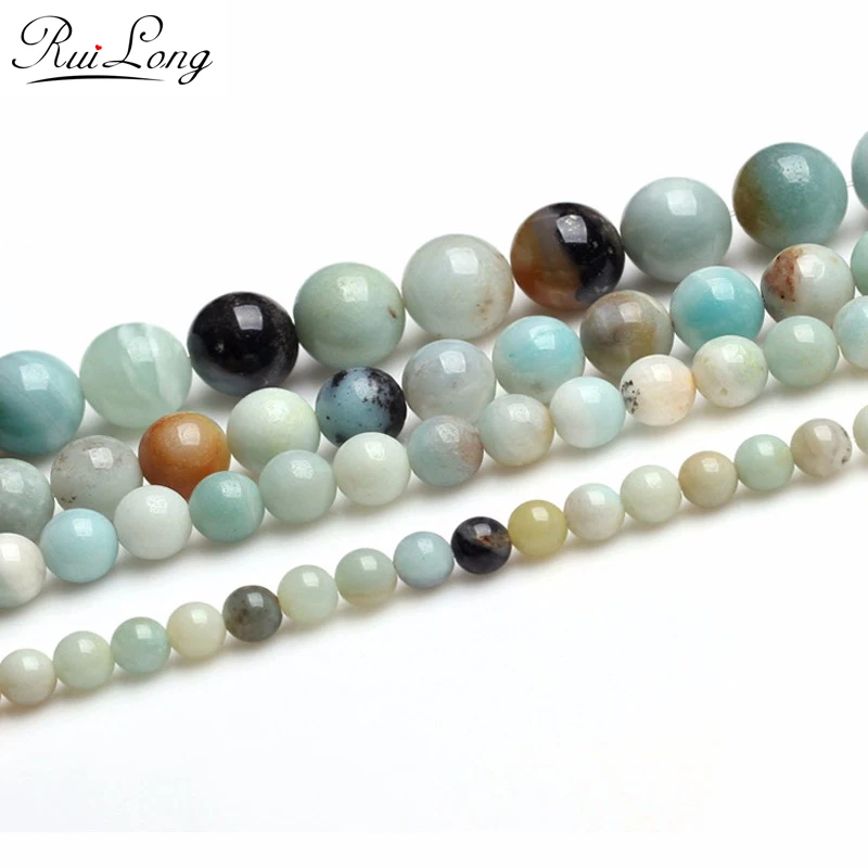 2/3/4/6/8/10mm Natural Stone Amazonite Stone For Diy Jewelry Bracelet Necklace Making