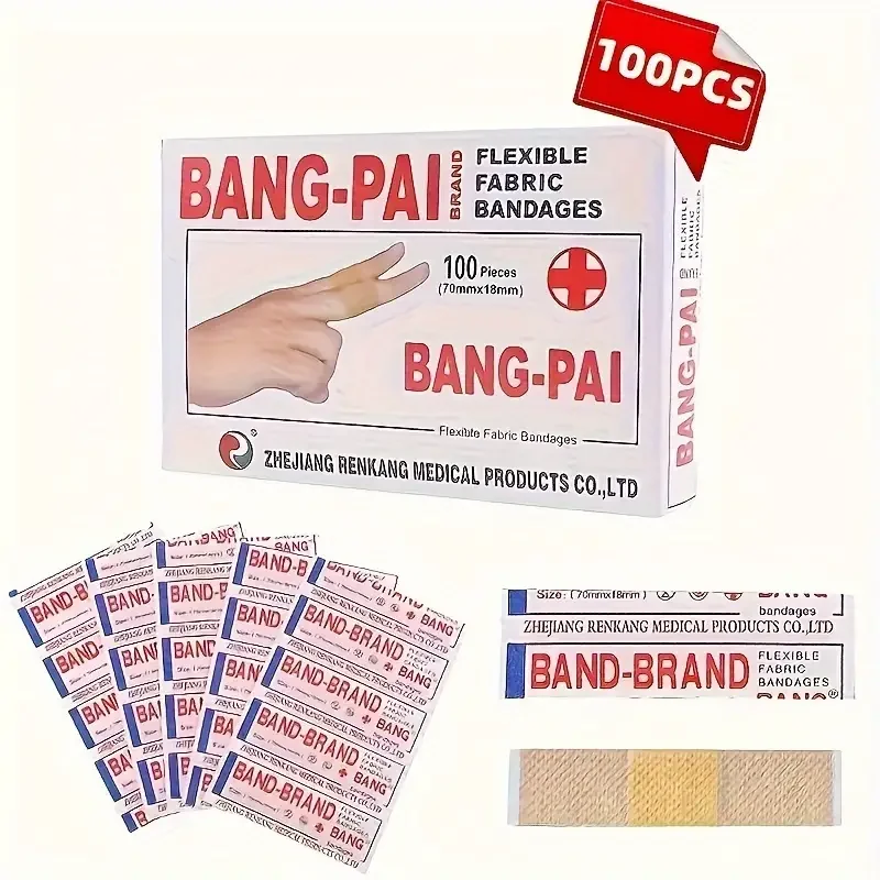 100pcs Adhesive Breathable Bandages  Quick And Comfortable Healing For Minor Cuts Perfect For Home And Outdoor First Aid Kits