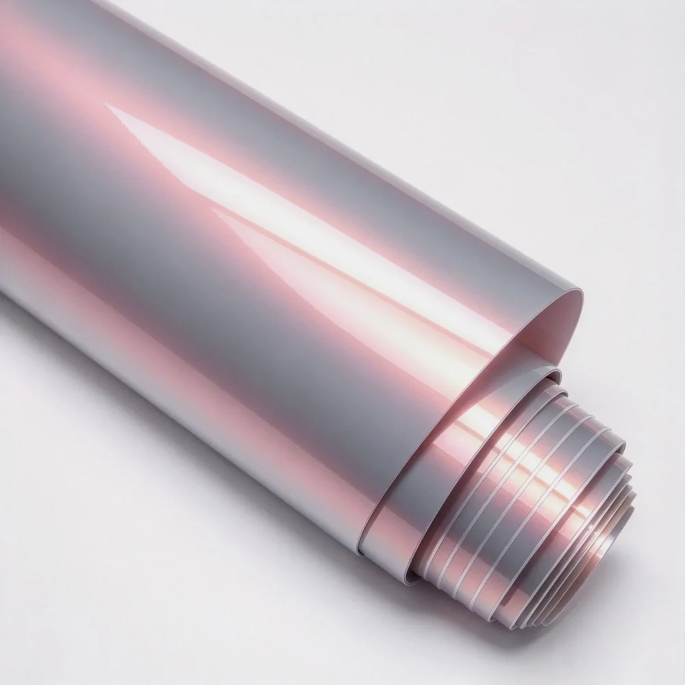 Premium Glossy Dreamy Candy Vinyl Wrap Film PET Grey Pink Self Adhesive Vinyl Decals Waterproof Car Wraps for Auto Body