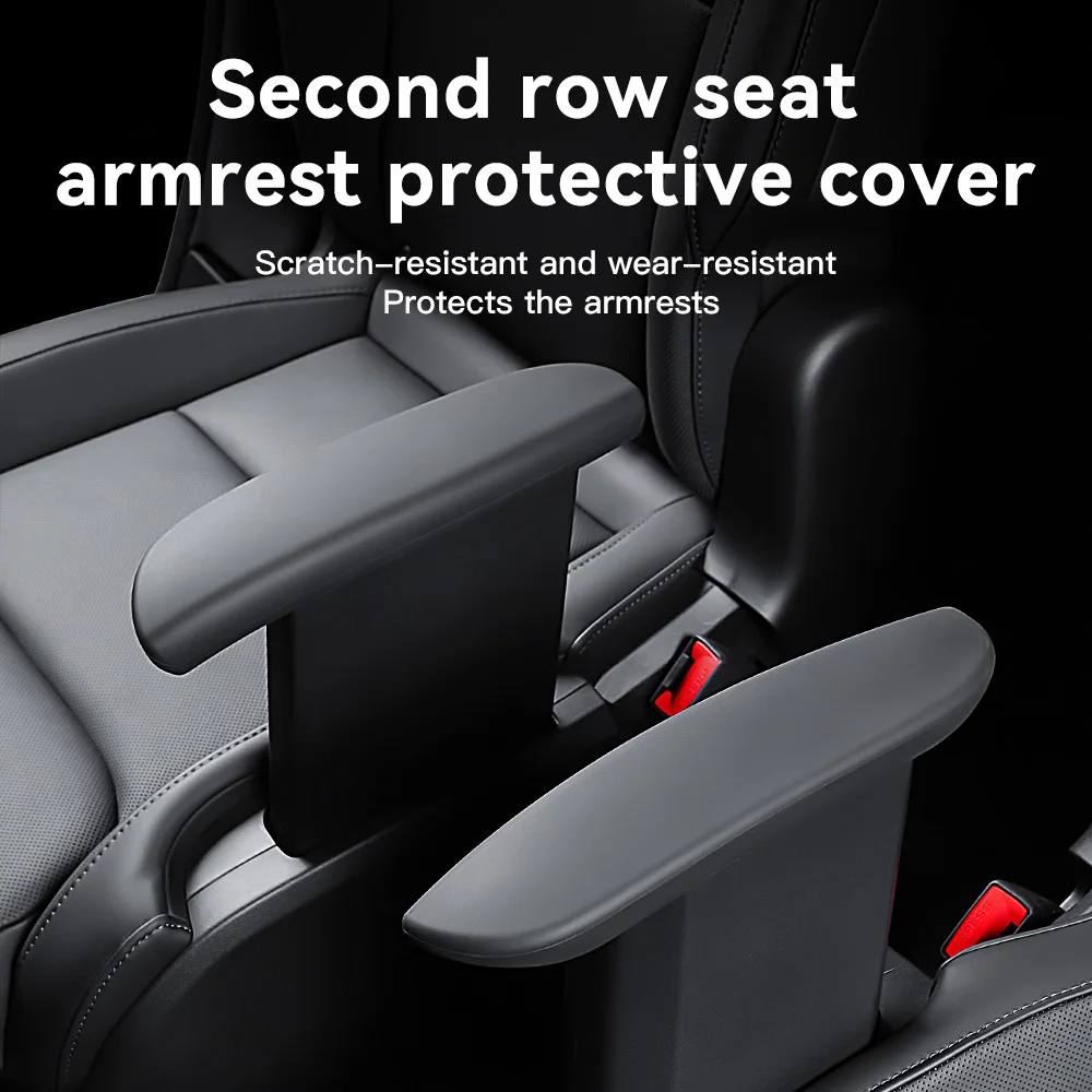 YZ Car Interior For Tesla Model YL  Second Row Door Armrest Protective Cover Soft Silicone Rear Handle Anti Wear Protection