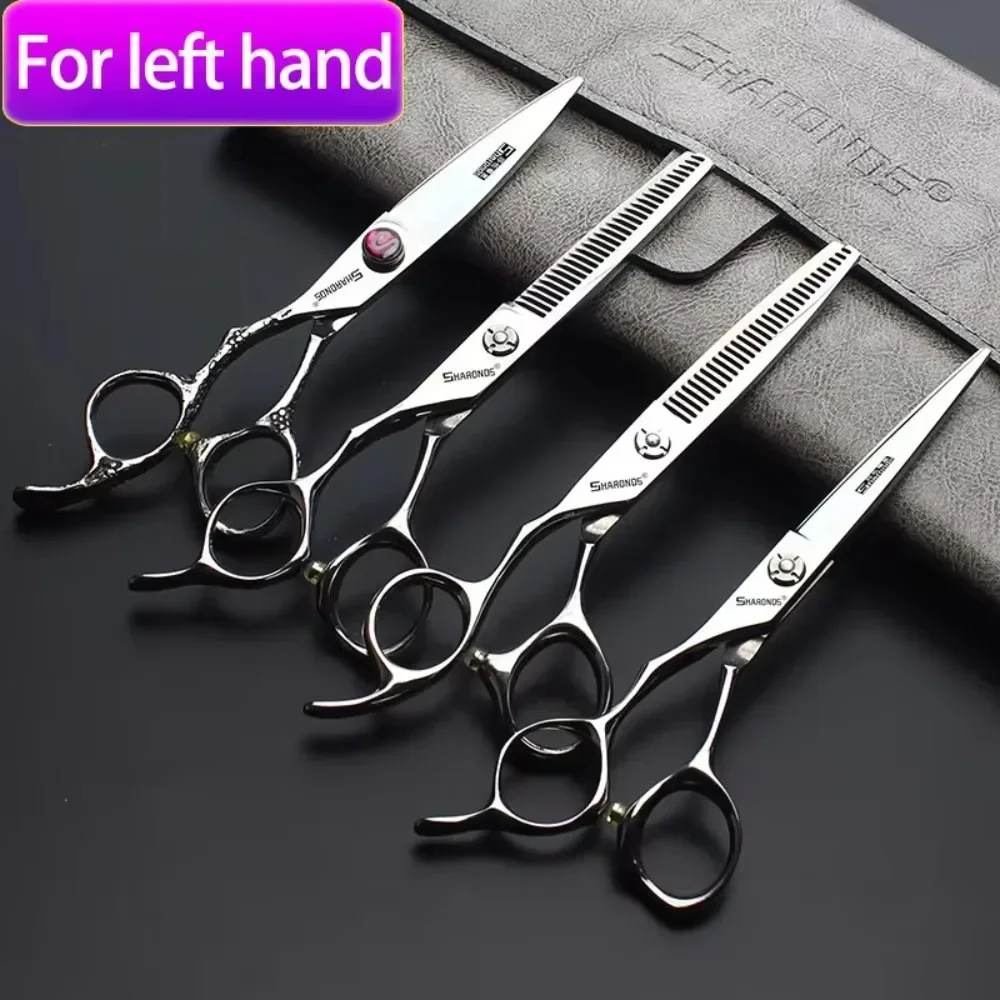 SHARONDS Hairdressing Professional Scissors 6 Inch Hairdresser Thinning Clippers Left Hand Barber Dedicated Hair Cutting Tools