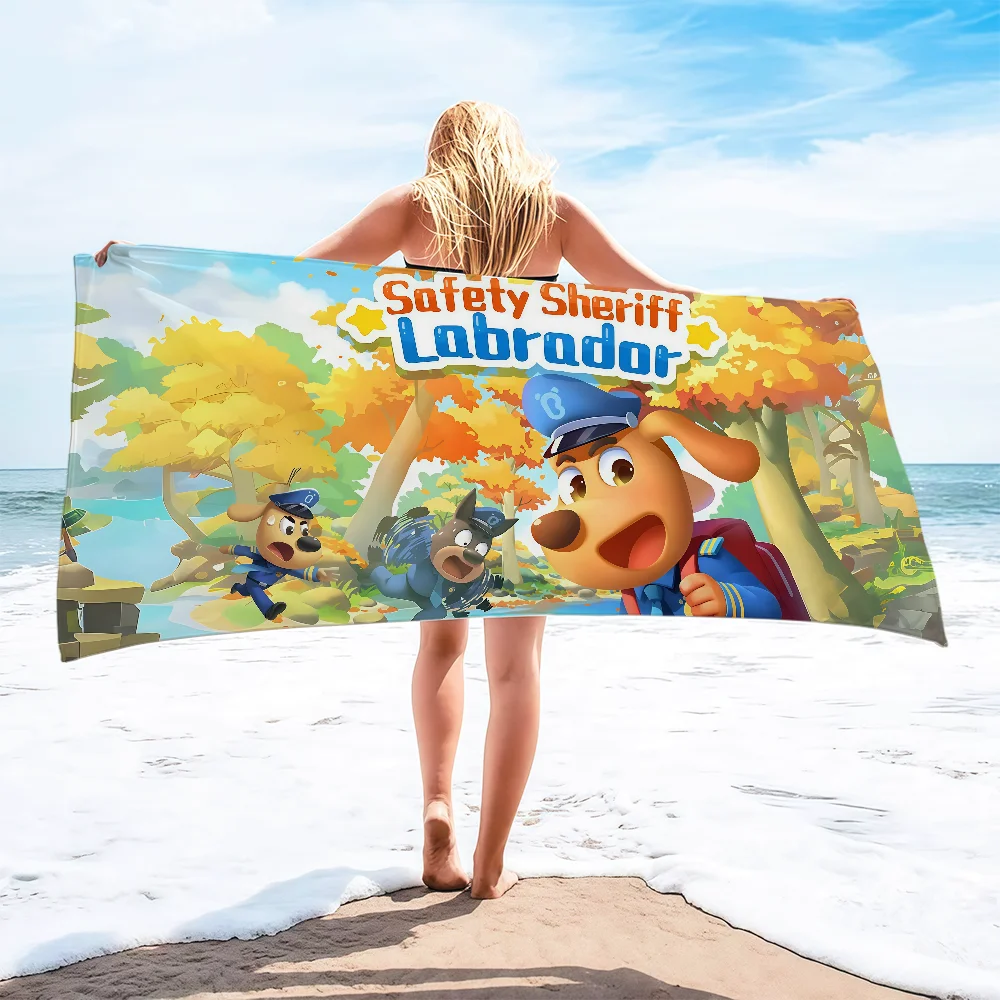 منشفة ساونا هدية PoolGym Beach L-LabradorS S-Safety Travel S-Sheriff دش سريع الجفاف مناشف رياضية للتخييم ناعمة