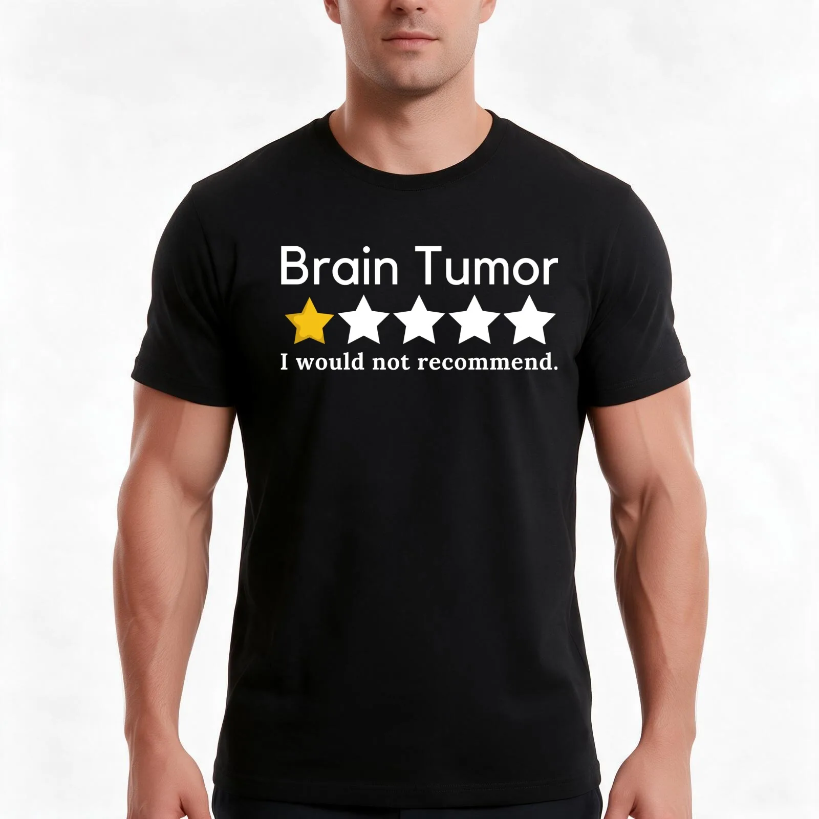 brain tumor i would not recommend T-Shirt, Summer Casual Cotton Tee, Oversized Streetwear Tops, Vintage Graphic Print