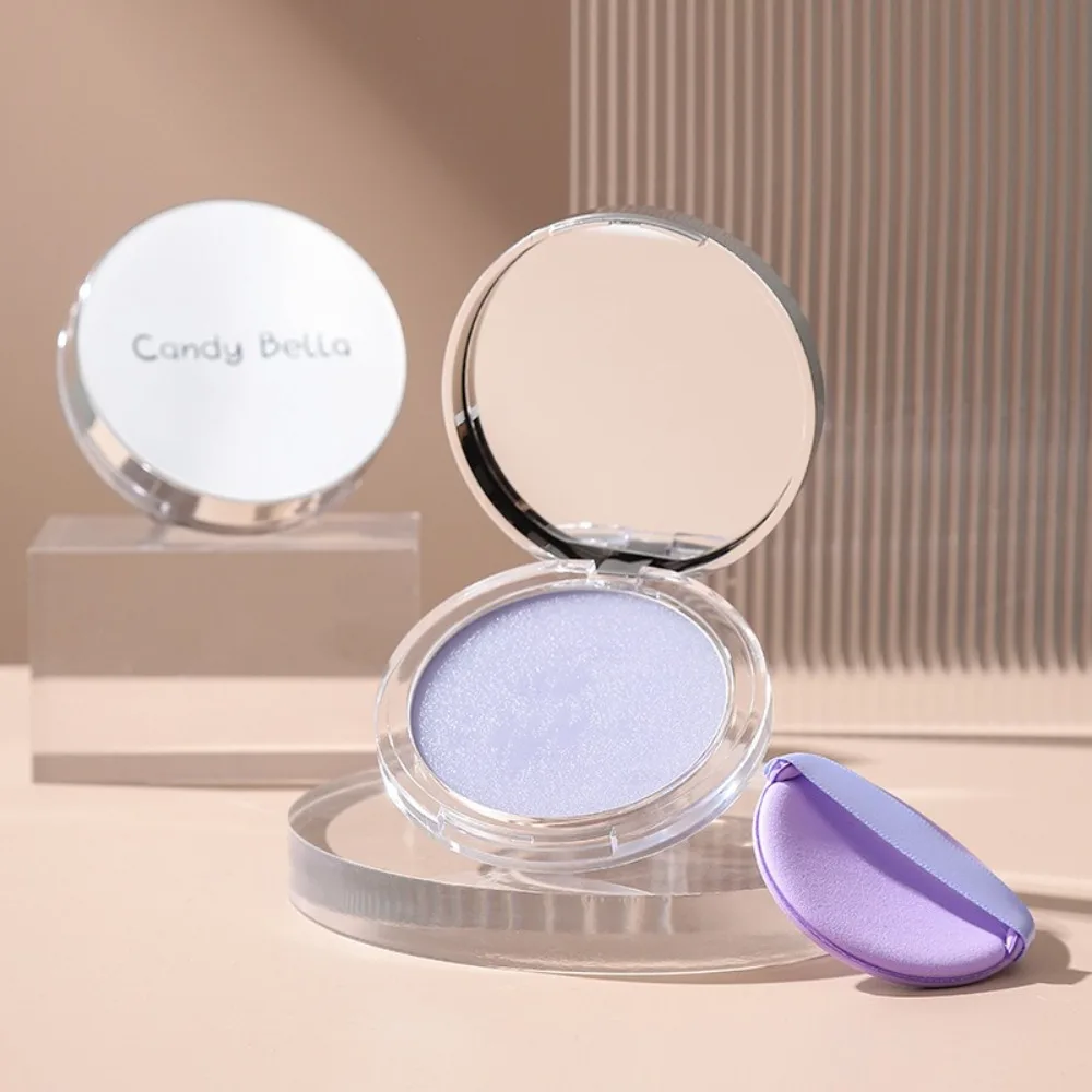 Candy Bella violeta crema para polvo de larga duración, polvo de contorno con control de aceite, cobertura completa, base compacta mate