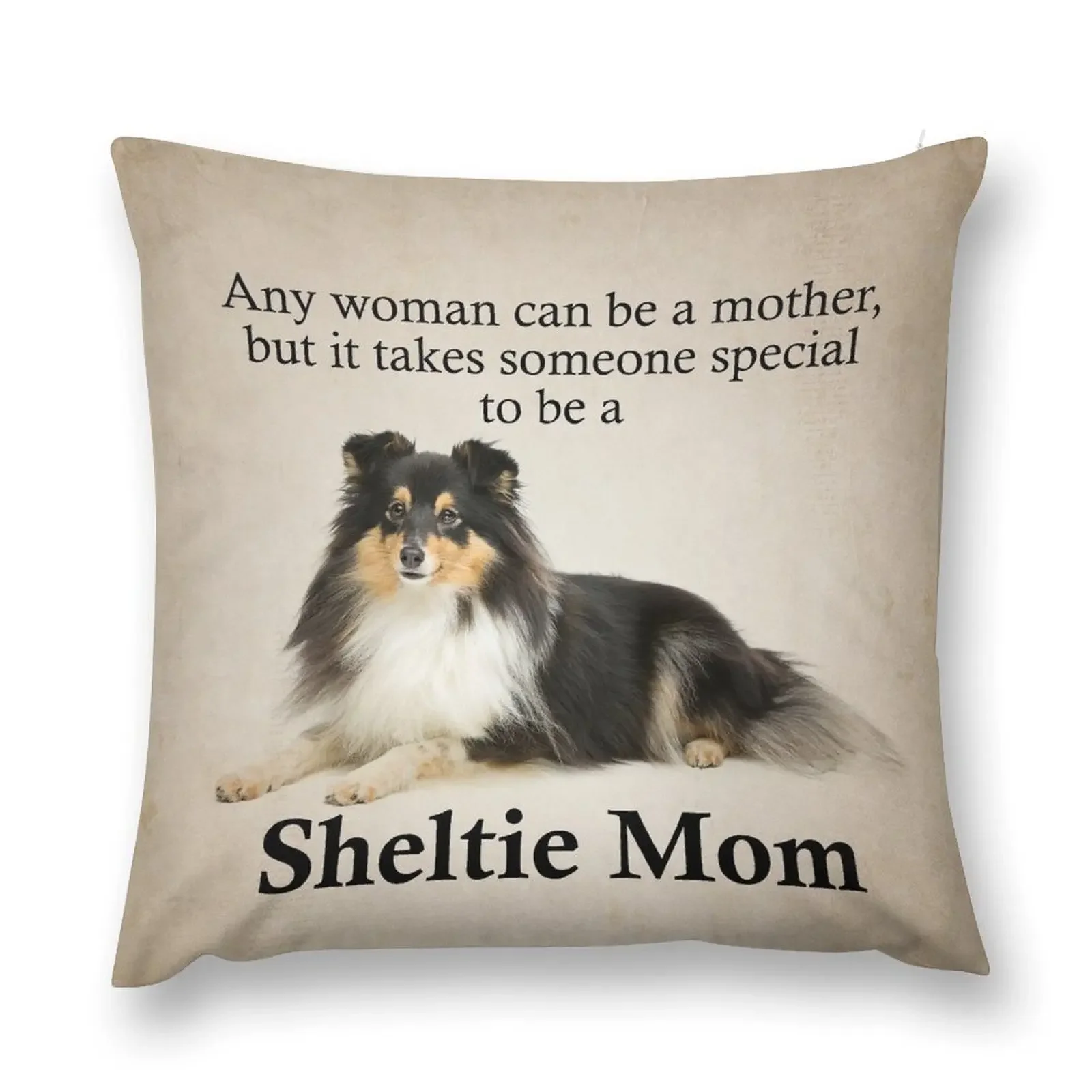 Tri-Color Sheltie Mom Throw Pillow Cushion Cover Luxury Decorative Cushions Pillow Cases Decorative pillow