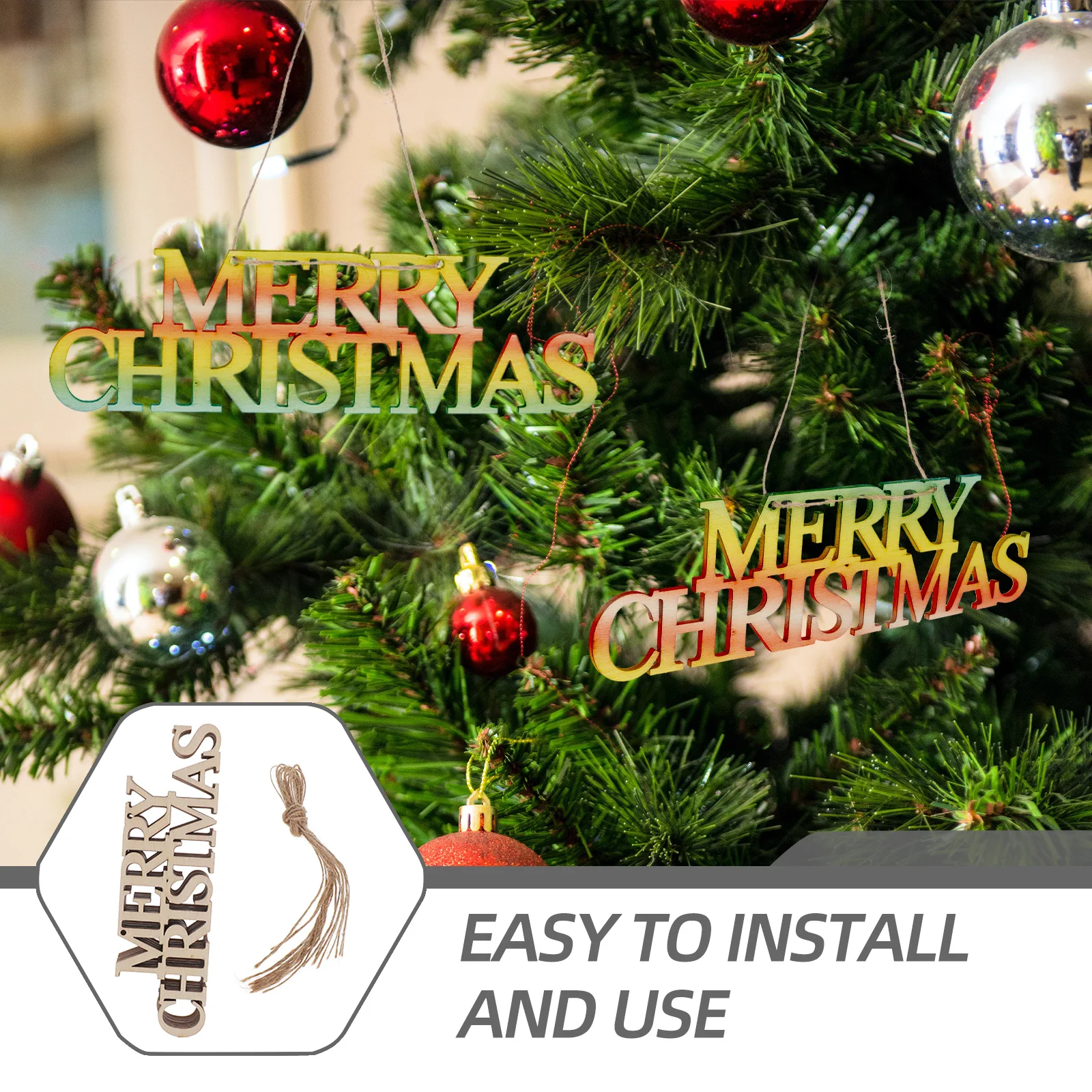 

10pcs Wooden Gift Tags Unfinished Christmas Cutouts Wood Slices For Crafts Diy Holiday Decor Hanging Home Decoration