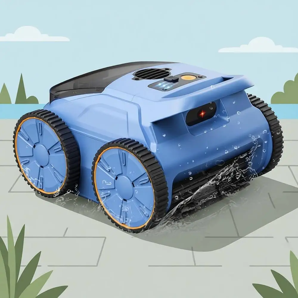 

Пылесос для бассейнов (наземных и заглубленных), до 180 минут работы, с автопарковкой, LED-индикатором, для очистки стен и линии воды