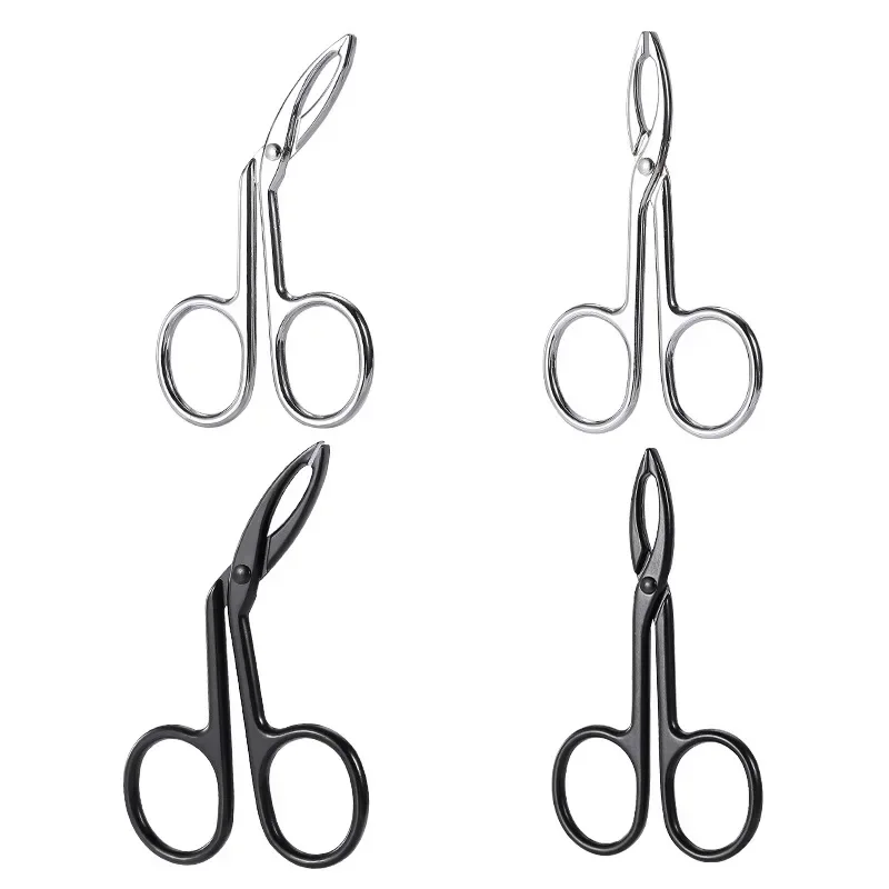 

1PC Eyebrow Tweezers Scissor Handle Flat Straight Tip Hair Plucker Stainless Steel Brow Tweezers Slanted Tip Shaped Eyebrow Clip