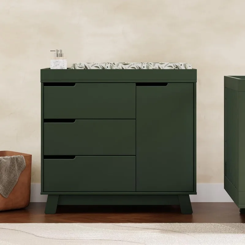 Hudson 3-Drawer Changer Dresser with Removable Changing Tray in Forest Green, Greenguard Gold Certified