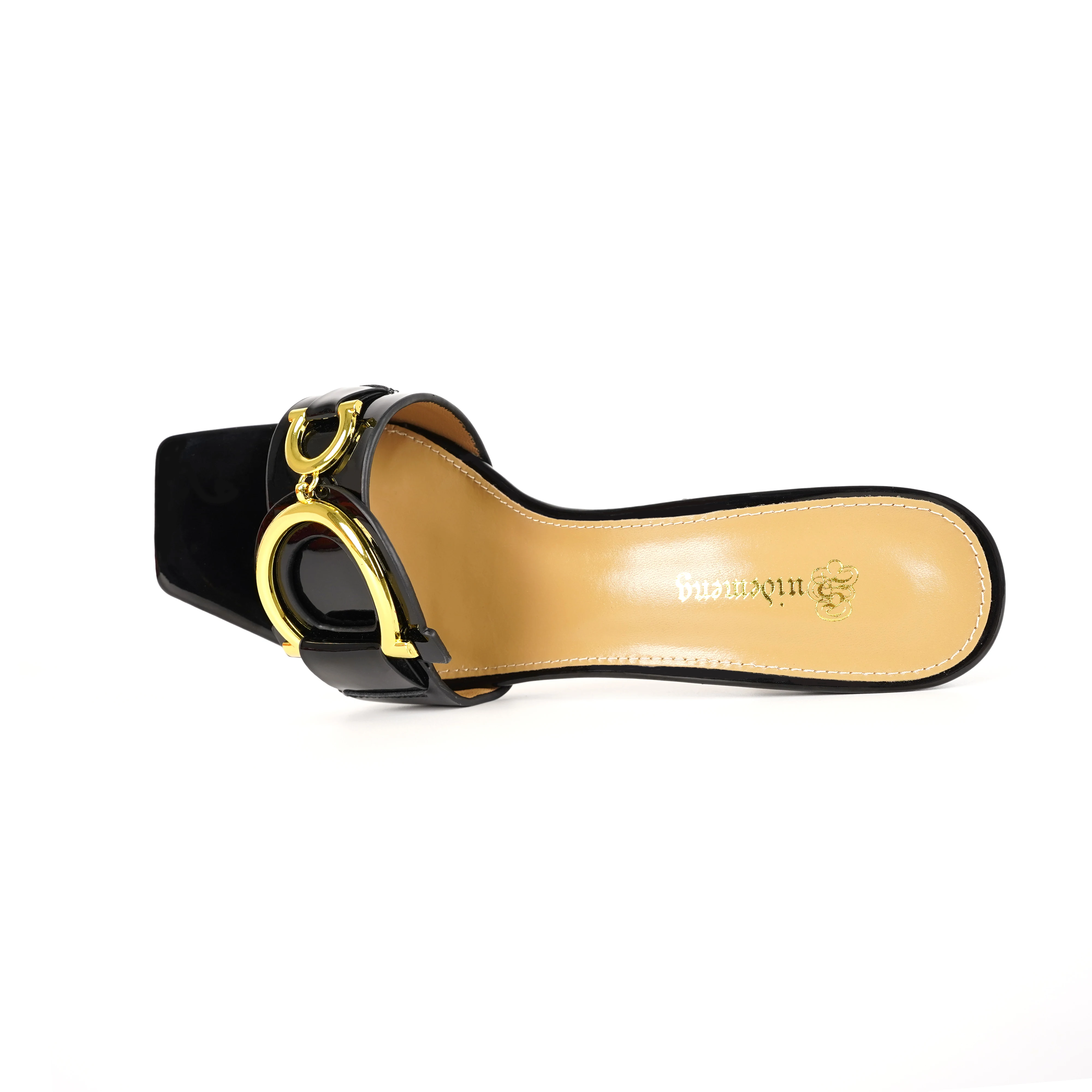 Fashion ladies high heels luxury leather slippers square toe women\'s shoes suitable for party and banquet slippers size 44