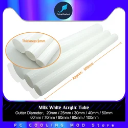 Milk White Acrylic Tube OD20mm 2mm Thick PMMA Pipe 50cm For DIY Job Light Tubing