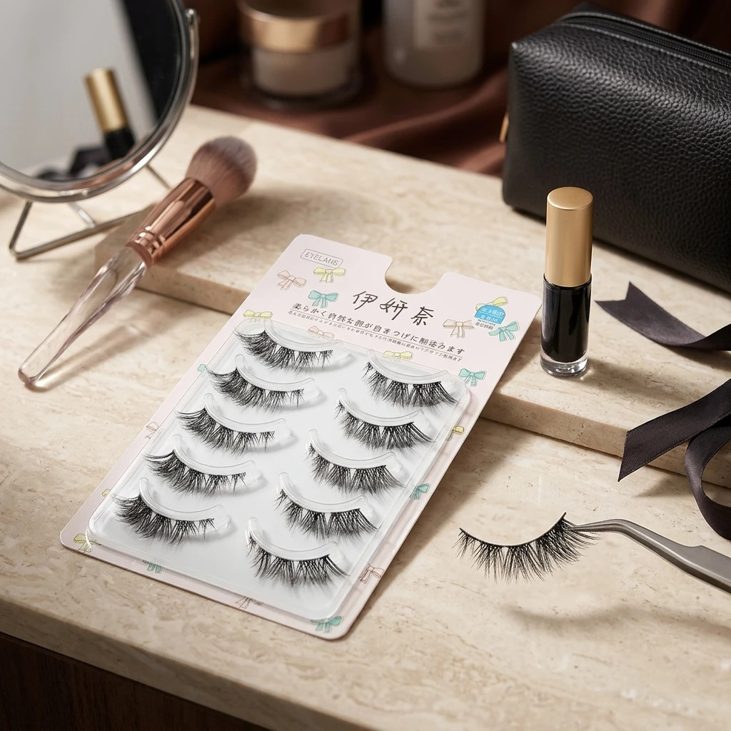 Eyanai False Eyelashes Hybrid European Style Black Stem Natural Look
