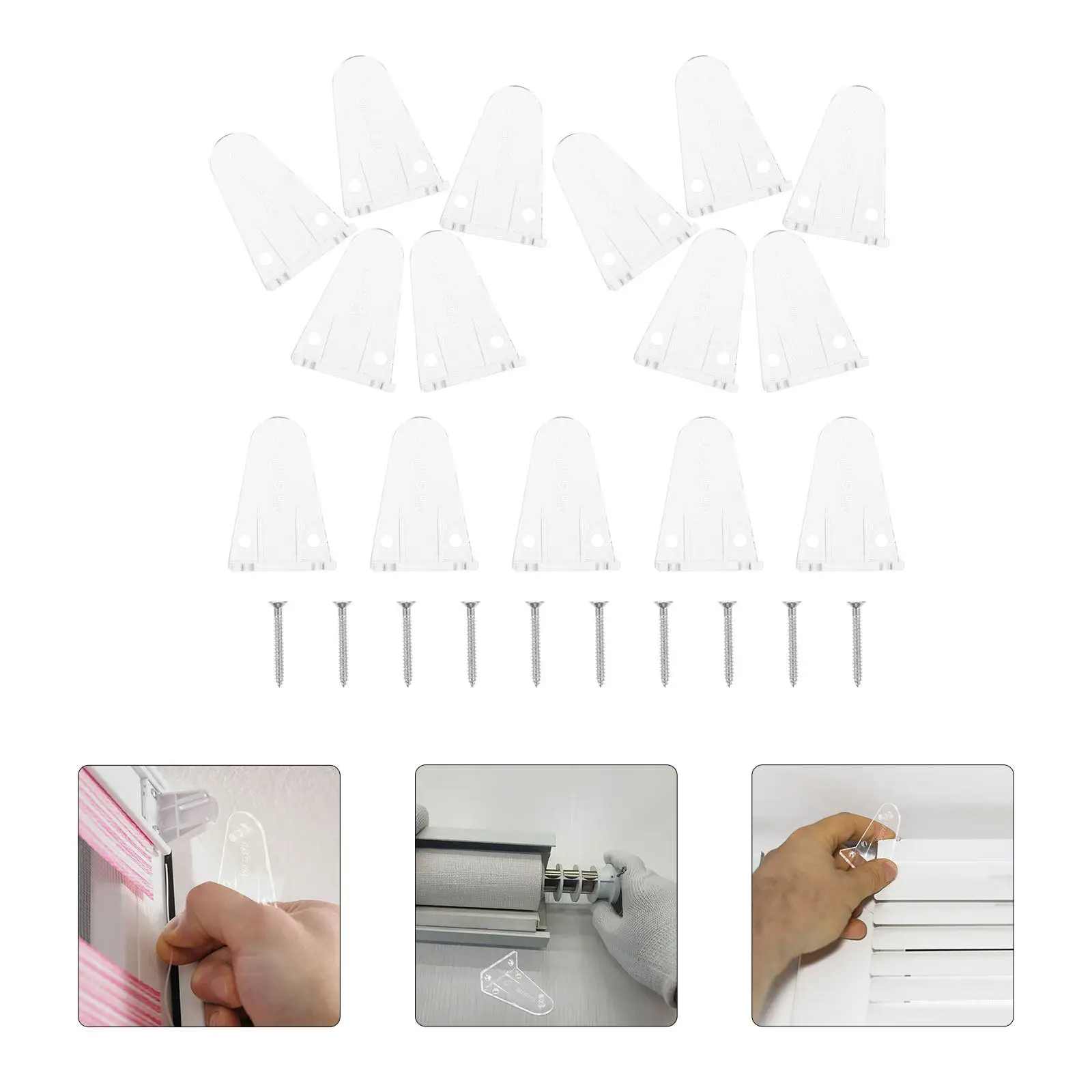 30Pcs Plastic Window Blind Hold Down Brackets Replacement Shade Clips For Blind Repair Parts Decor Home Clear Mini