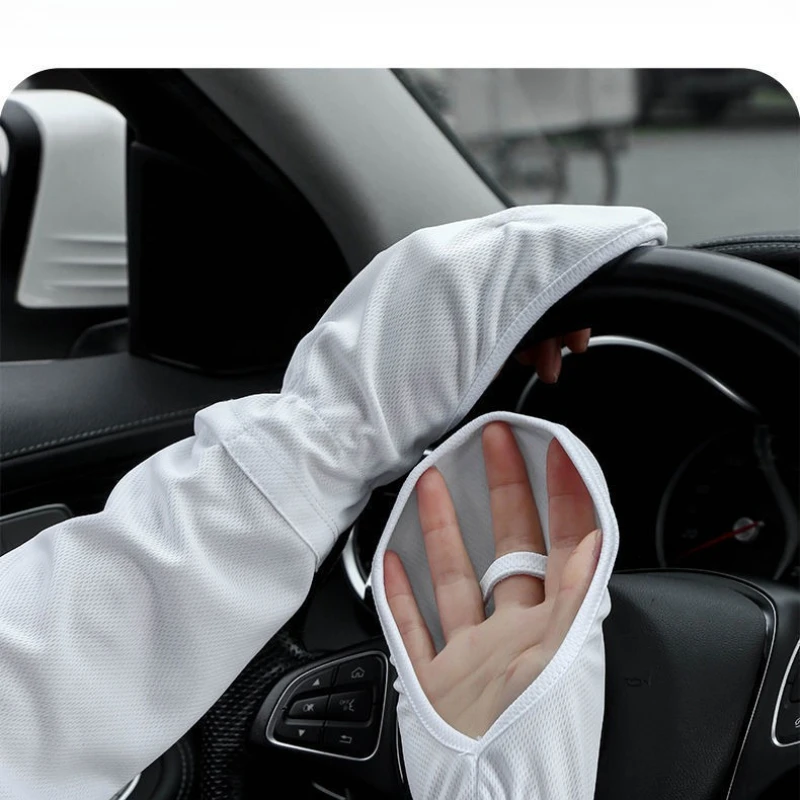 Ice Silk UV Protection Arm Sleeves Loose Breathable Cuff Sun Protection Arm Cover for Outdoor Driving Sports Men Women