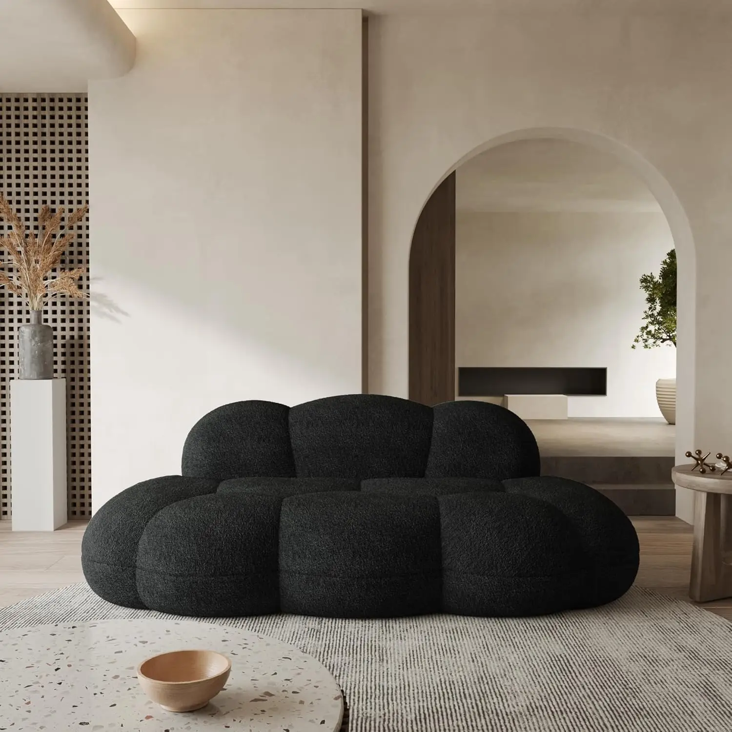 

Современный изогнутый диван-облако 90 дюймов для гостиной, ленивый напольный диван, 3-местный диван, уютный для отдыха, на заказ