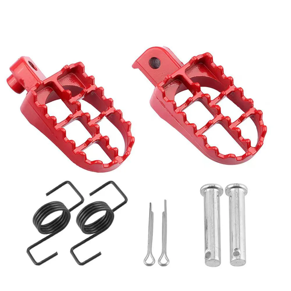 Metal Foot Pegs Rests Footrests Footpegs Bracket Springs Bolts Pins Set For Yamaha PW50 PW80 TW200 PW 50 80 TW 20