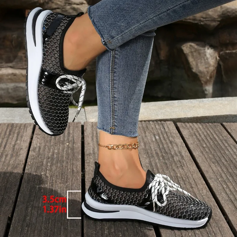 

2025 Hot Seller New Fashionable Outerwear Lazy One Step Stepping Mesh Breathable Thick Bottom Casual Single Shoes for Women