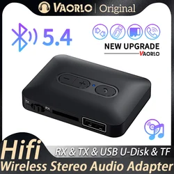 Bluetooth 5.4 Audio Receiver Transmitter Support USB TF Card/U-Disk Play 3.5mm AUX Stereo HIFI Lossless Music Wireless Adapter