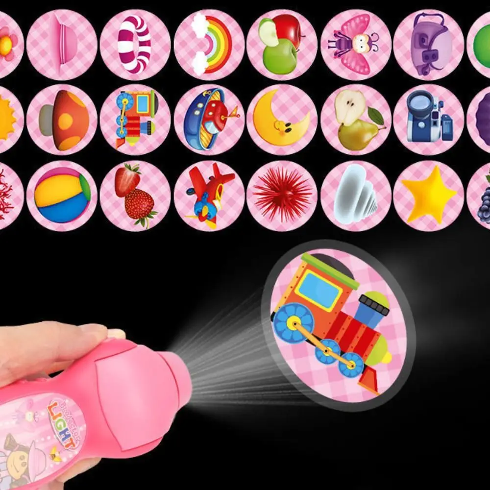 Plastic Projector Lamp Educational Toy Handheld 24 Patterns Animal Pattern Torch Projector Early Education Mini