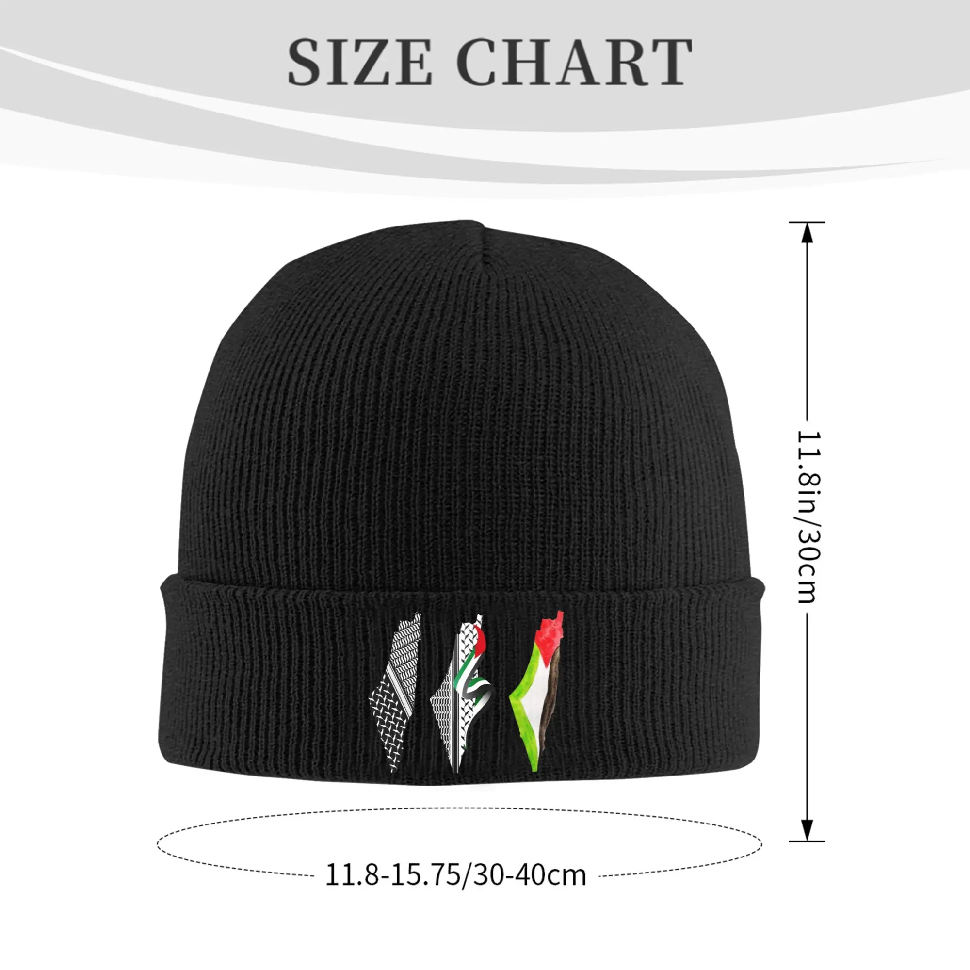 Map of Palestine And The Palestinians Knit Hat Vintage Caps Men Women Unisex Kpop Beanie Hats Spring Graphic Elastic Bonnet Hats view 5