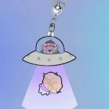 5.5 سنتيمتر الغريبة المرحلة UFO سلسلة ACG قلادة Mizi سلسلة مفاتيح مصنوعة من الأكريليك سوا ملحق حتى حلقة رئيسية إيفان الشكل لعبة هيونا الطرفية لوكا