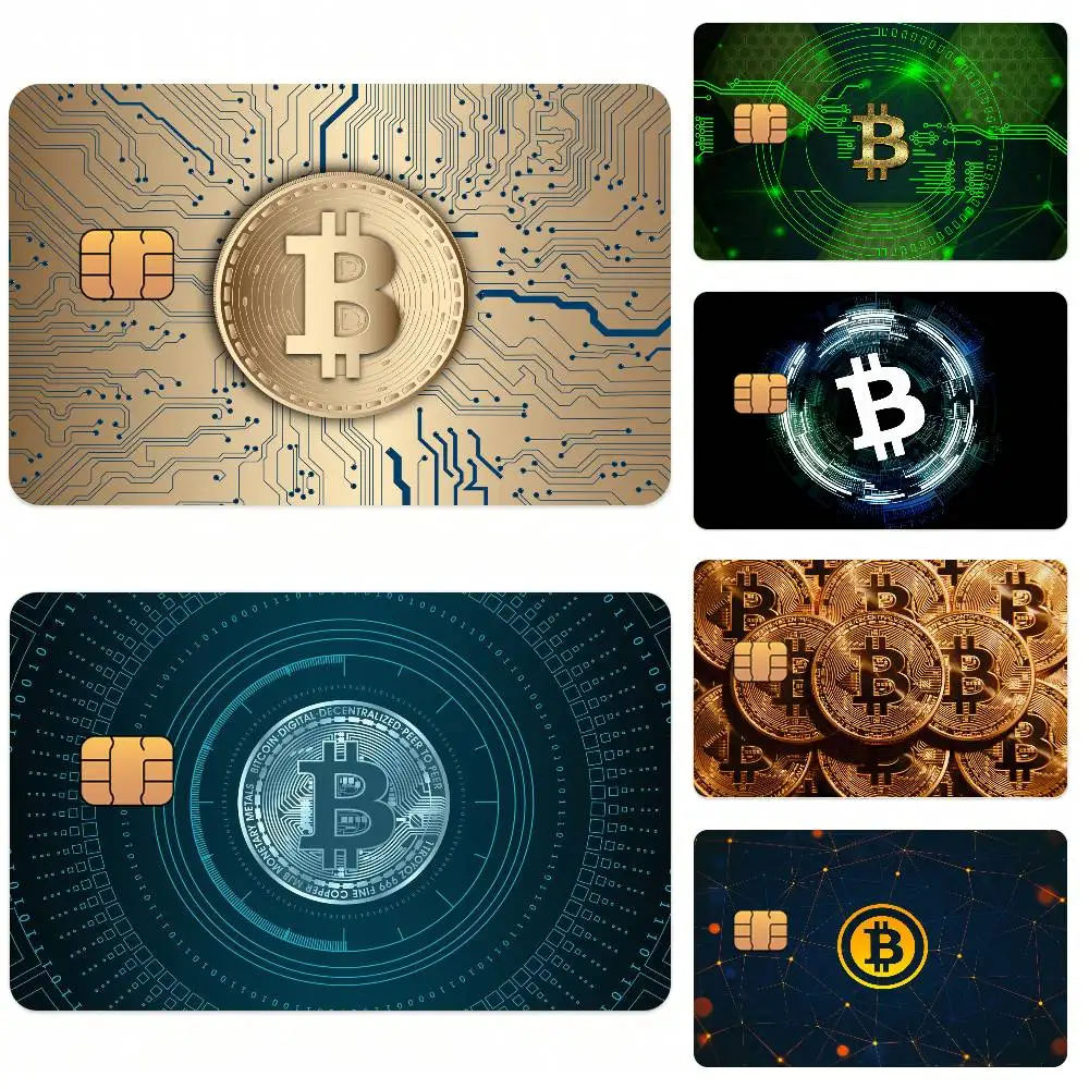 Fashion B-Bitcoin Card Stickers for Bank Access Protective Waterproof Film Cover Sticker Surprise Gift