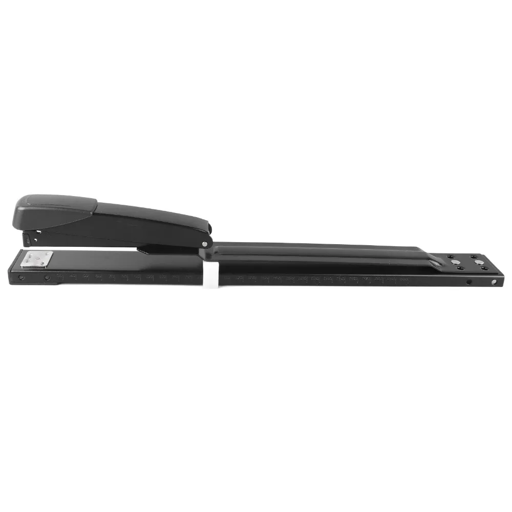 20 Sheets Metal Body Long Reach Stapler Adjustable Throat 20 Sheet Capacity Booklet Stapler Black Full Strip Long Arm Stapler
