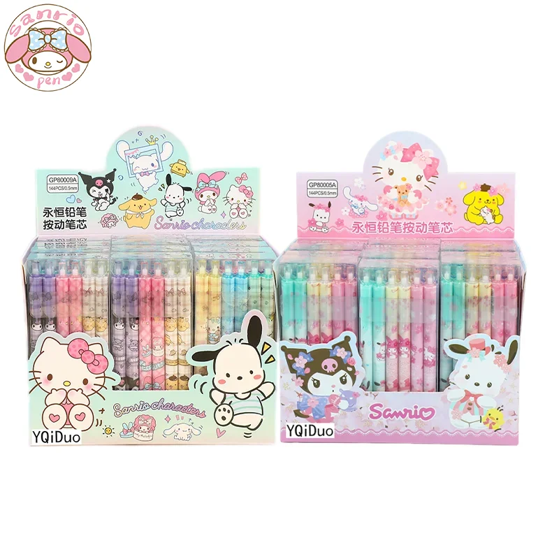 Sanrio 12pcs Mechanical Pencil cartoon Hello Kitty Pochacco my Melody Pencil-free Hb Primary School Stationery Office Supplies