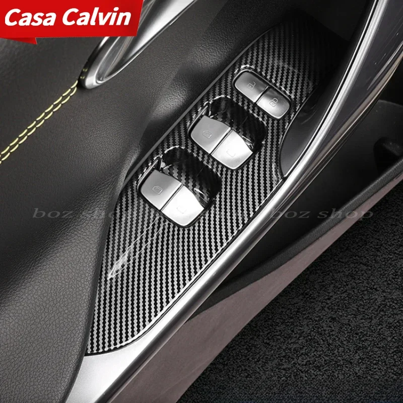 Glass Switch Sticker for Smart #1 #3 Glass Switch Sticker Car-specific Full Set of Carbon Fiber Handle car Interior Modification