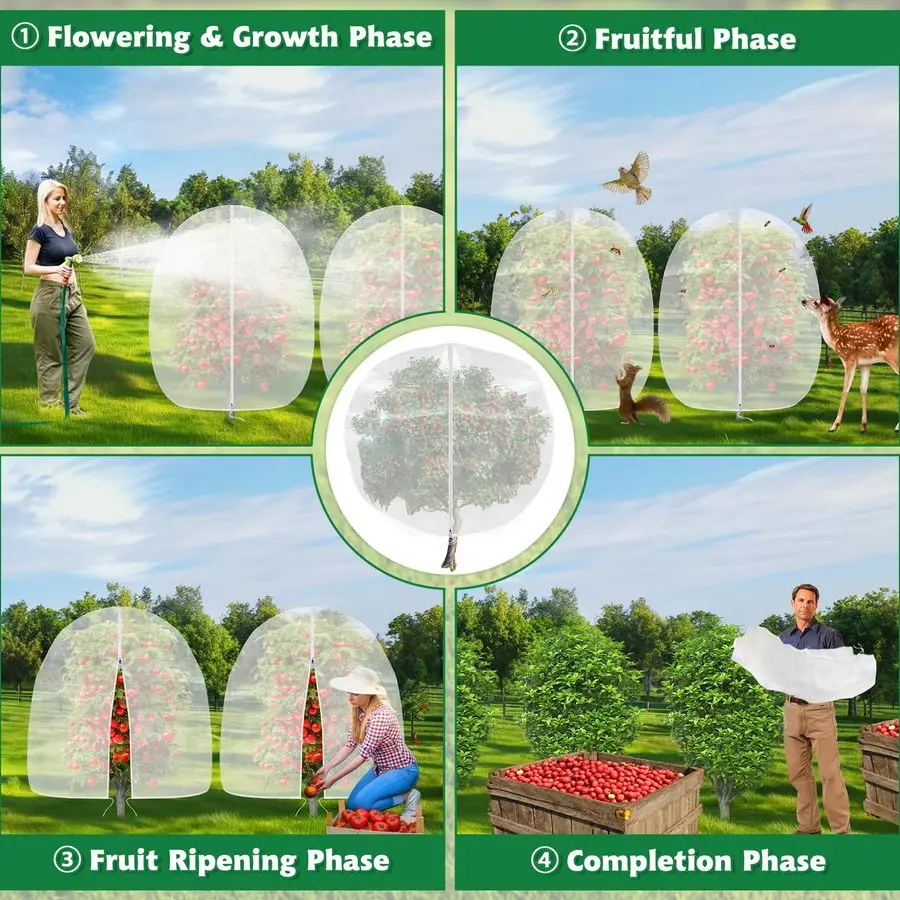 

Bird Netting for Garden, 8 x 8 FT Blueberry Bush Netting Cover with Zipper, Drawstring Reusable Mesh Plant Protector for Shrubs