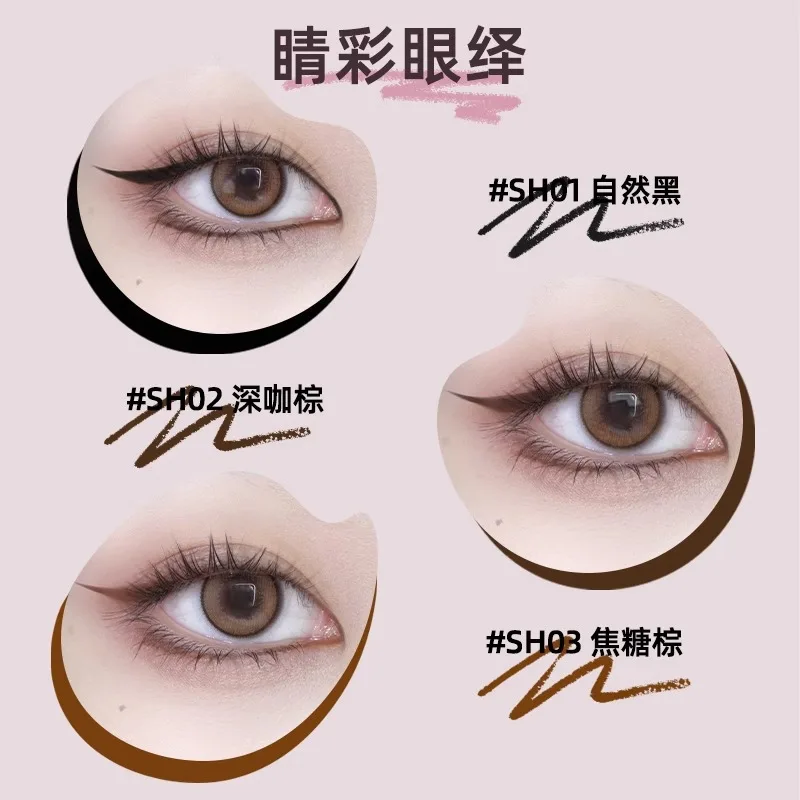 DEZONE stylo eyeliner couleur des yeux soyeux tête plate eyeliner gel stylo soyeux ultra-fin avec brosse à lame intégrée